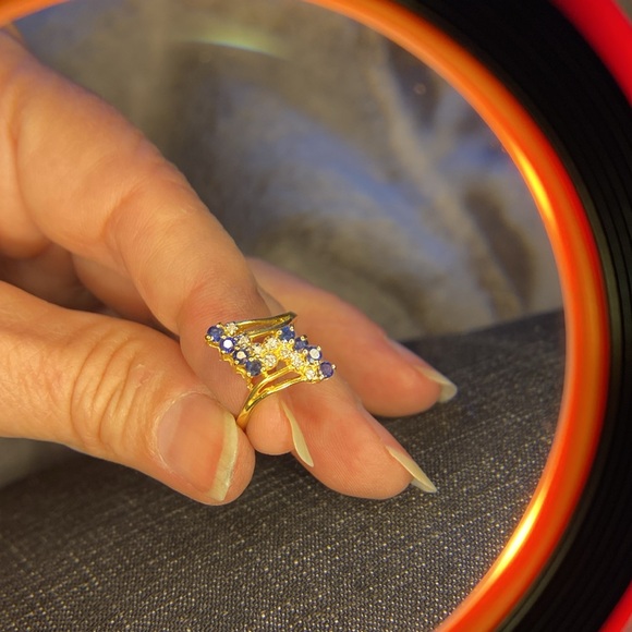 14k Gold Sapphire Diamond Ring size5.75 limited time live show price!! - Picture 7 of 7